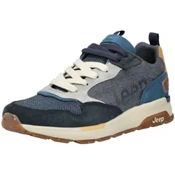 Sneaker JEEP "Jeep Sneaker Textil", Herren, Gr. 43, blau, Textil, Schuhe Sneaker