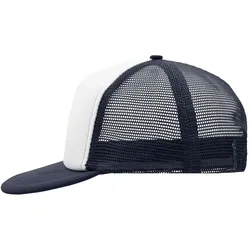 Basecap Trucker "MB6207" 5-Panel-Flat-Peak - white/navy