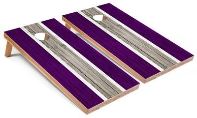 Skip's Garage Purple Striped Premium 2x4 Cornhole Board Set