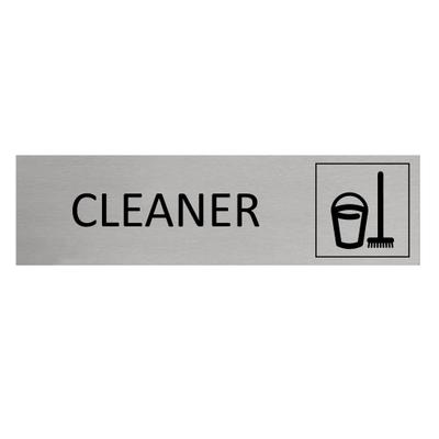 CombiCraft Aluminium Türschild Cleaner 165x45mm mit 3M-Tape zur Befestigung, einfache Kennzeichnung von Räumen und Bereichen