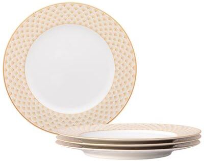"Noritake Trocadero Gold Set of 4 Dinner Plates, 10.50"""