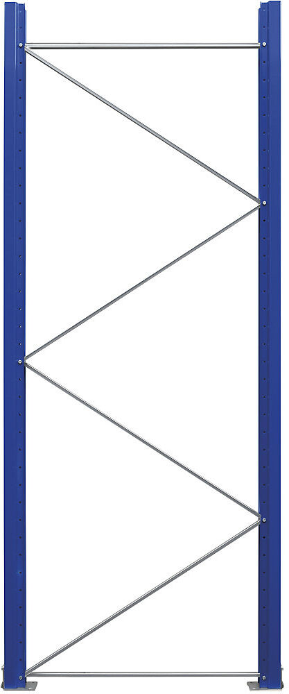Palettenregal-Stützrahmen, zerlegt, enzianblau RAL 5010 / verzinkt, HxT 2730 x 1100 mm eurokraft pro