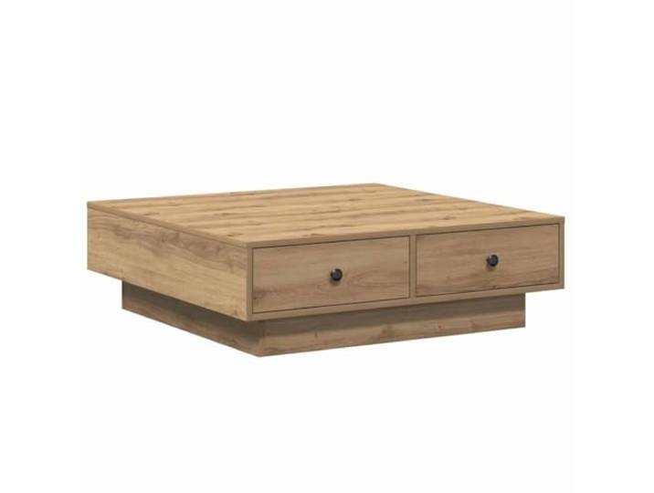 Moderner Couchtisch aus poliertem Holz, 90 x 90 x 28 cm, für Wohnzimmer