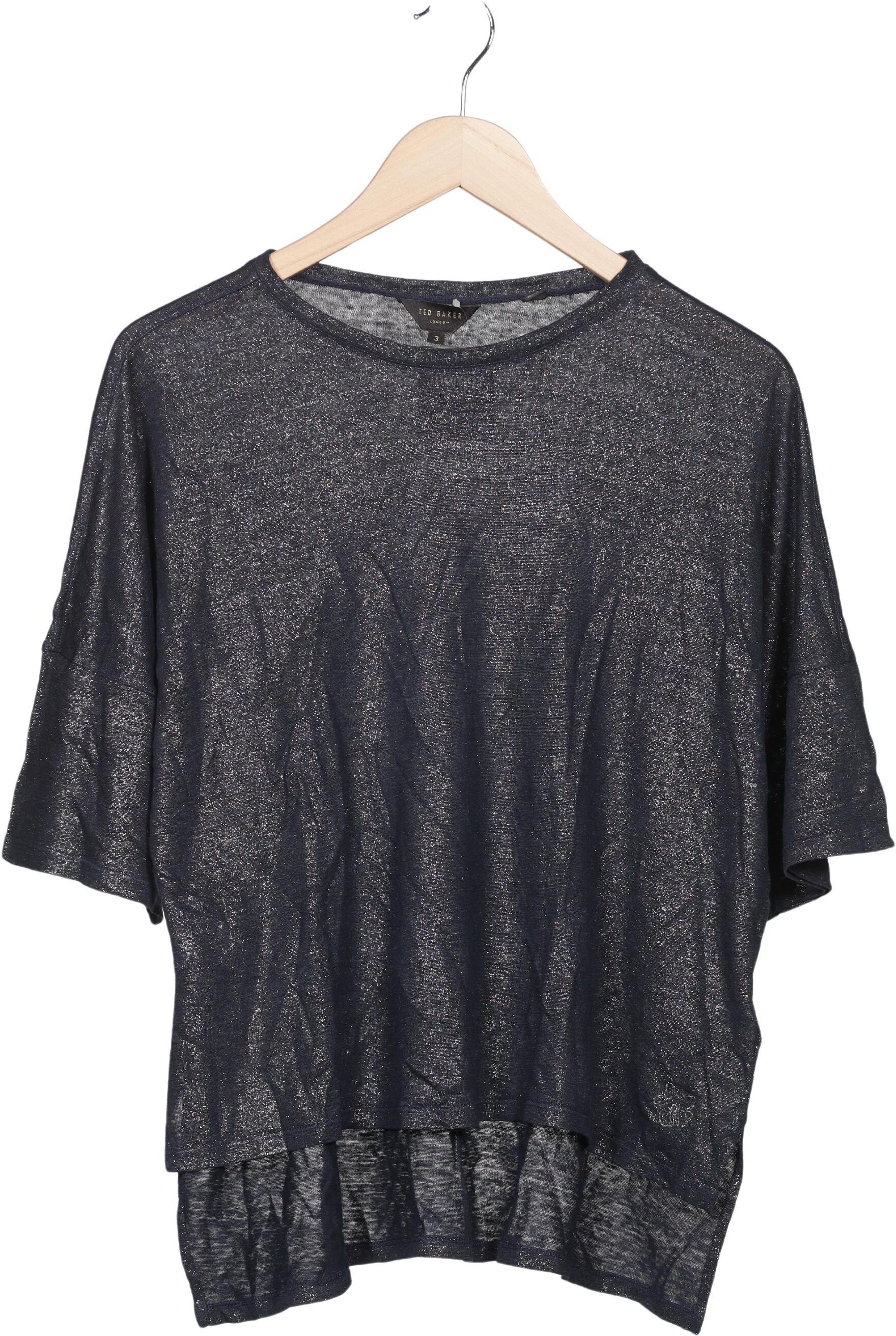 TED Baker Damen T-Shirt, Marineblau, Gr. EU 40 (Ted Baker 3), Leinen - Second Hand