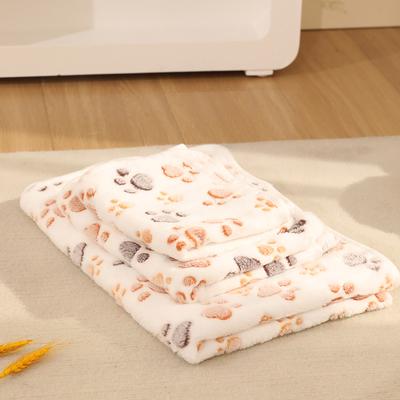 Friendly Fresh Finds Winter Soft Coral Fleece Blanket With Cute Dog Paw Print Cozy Pet Mat For Warmth And Comfort white s