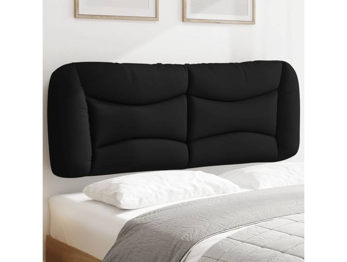vidaXL Kopfteil-Kissen Hvar Schwarz 140 cm Stoff