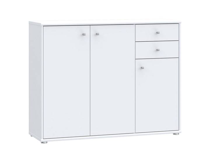 Meuble 3 portes 2 tiroirs Tempra blanc - Basika