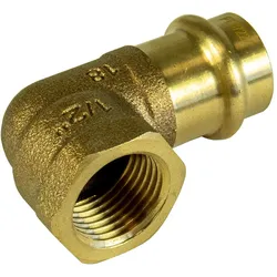 Rotguss Pressfitting, Winkel 90° mit IG, DVGW, V Kontur (Ausführung: 28 - 1''IG)