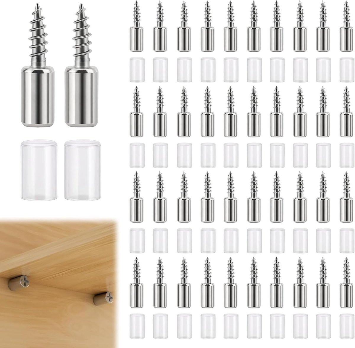 40 Plankdragers voor Inlegplanken met Zelftappende Schroefbevestiging en Antislip Rubber