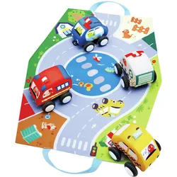 Hape Plüschauto-Set mit Rückziehmotor, mehrfarbig