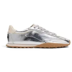 HOFF für Damen. 22661403 Bridge Fl Silberne Leder Turnschuhe (36), Wohnung, Schnürsenkel, Lässig