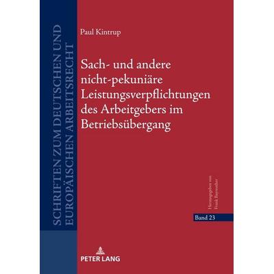 Sach- und andere nicht-pekuniäre Leistungsverpflichtungen des Arbeitgebers im Betriebsübergang, Gebundene Ausgabe von Paul Kintrup, Peter Lang GmbH,