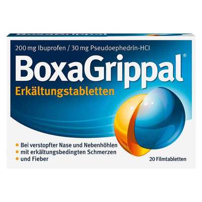 Angelini Pharma Deutschland GmbH BOXAGRIPPAL Erkältungstabletten 200 mg/30 mg FTA 20 St 12460451