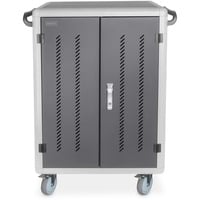 Mobiler Ladeschrank, 30 Ladestationen, für Notebooks/Tablets bis 15,6" schwarz/grau, inkl. USB-C, 3 Lüfter