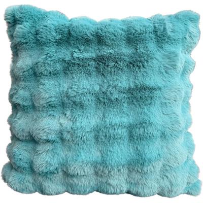 Dekokissen H.O.C.K. "H.O.C.K. Nordic", blau (hellblau, felloptik unifarben), B:60cm H:10cm L:60cm, Polyester, Dekokissen_Sitzkissen_Kissenhüllen, Besonders weiche, flauschige Oberfläche