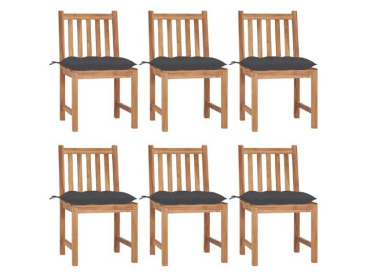 GHVBNMF 6er Set Gartenstühle mit Kissen Massivholz Teak Terrassenstühle Bequeme Sitzgruppe aus fein geschliffenem Teakholz inklusive Weichkissen für Terrassenbereich Balkon und Wintergarten.