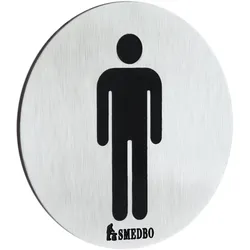 Smedbo XTRA - WC Schild Herren in Edelstahl gebürstet, Selbstklebend FS957