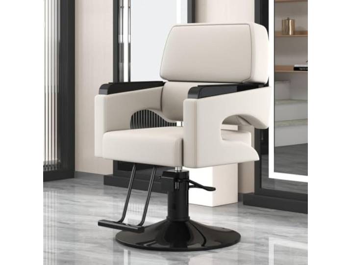 Dalumian Friseurstuhl/Barber-Stuhl, Styling-Stuhl für Friseure Metallgestell, hochelastischer Schaumstoff & PU-Leder, um 360° drehbar, höhenverstellbar(G)