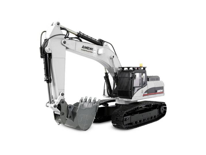Amewi RC-Bagger Amewi G705E RC Metallbagger 1:14 RTR 680° 14-Kanal Weiß 22769