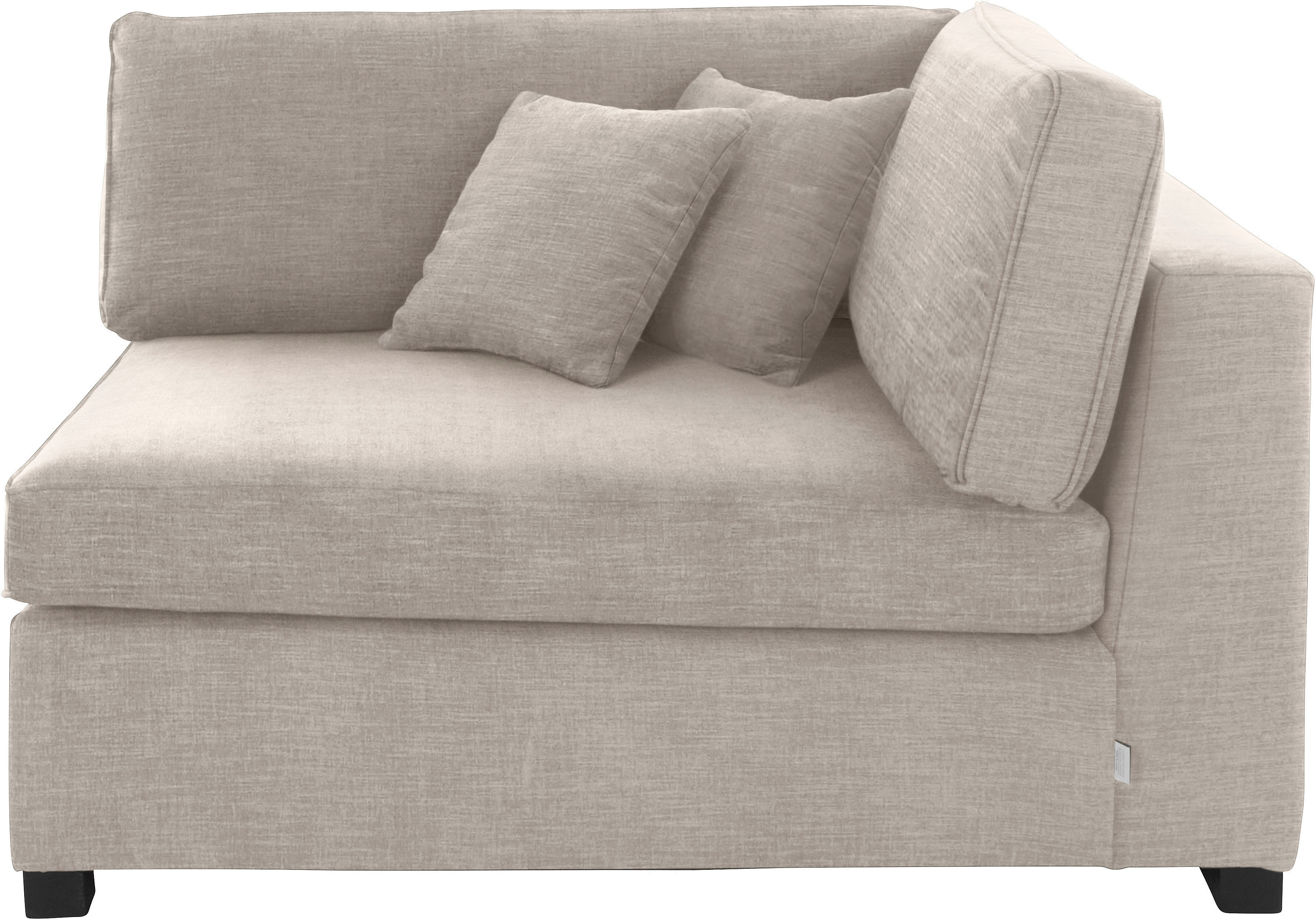 Sofa HOME AFFAIRE "Skara XXL", beige (natur), B:130cm H:86cm T:130cm, 100% Polyester, Sofas, Sofa, Eckelement zur individuellen Polstergarnitur-Gestaltung natur B/H/T: 130cm x 86cm x 130cm, Samtvelours, rechts