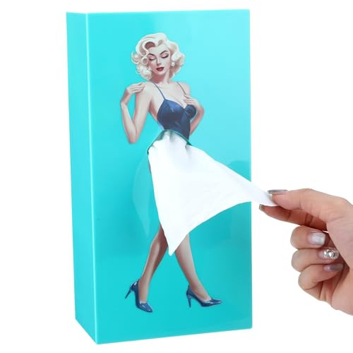 Creatieve Tissuedoos met Vliegende Rok - Retro Decoratieve Zakdoekjesbox - Blauw