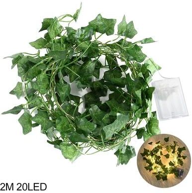 Inspired Living Enchanted Vine Glow Leaf String Lights For Cozy Indoor & Outdoor Decor 2m