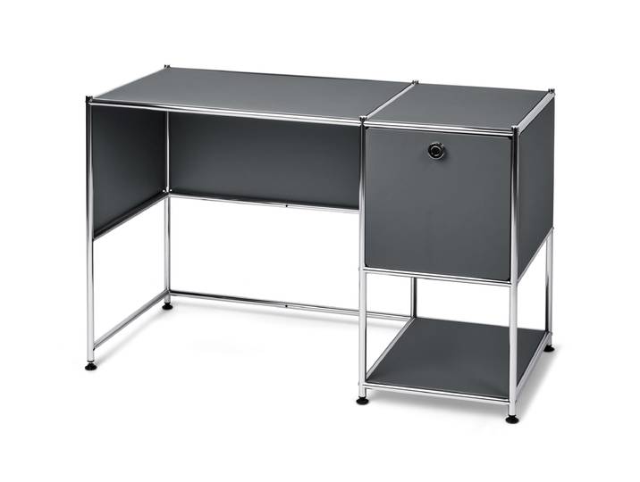 Tchibo - Schreibtisch Metall »Cn3« mit Klapptür - 116x52,5x75cm - chrom -