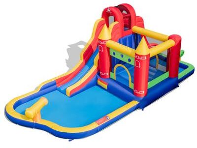 Costway 9-in-1 Inflatable Bounce Castle with Water Slide and Splash Pool without Blower