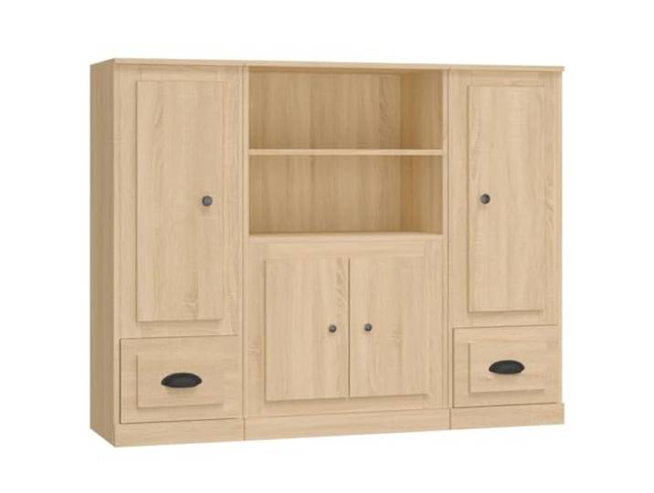 vidaXL Highboards 3 STK. Sonoma-Eiche Holzwerkstoff