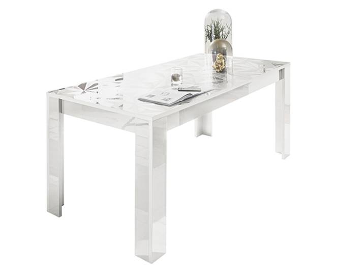 Table de repas Prisme blanc brillant - Basika