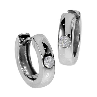 Klappcreolen OSTSEE-SCHMUCK "- Alessia - Silber 925/000 - Zirkonia" Gr. 15, silber (silber 925, silberfarben, weiß), Ohrringe, Damen, 15, Klappcreolen