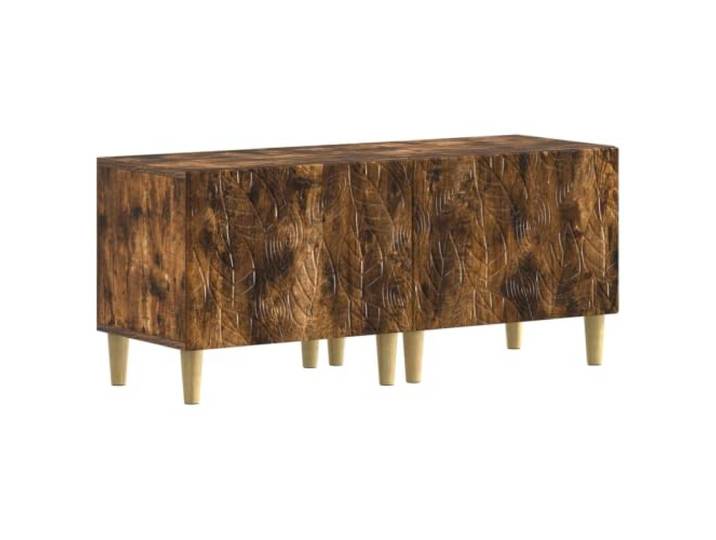 TV-Schrank Raucheiche Holzwerkstoff mit Stauraum und Umkehrbaren Türen Schlankes Design, feuchtigkeitsbeständig, viel Stauraum, flexible Türmontage, einfache Pflege