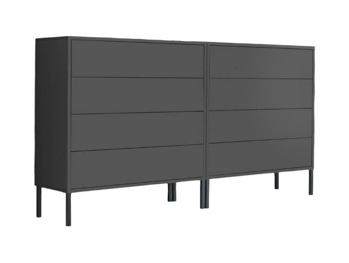 BMG Möbel Sideboard Mailand Set 1 (Schubladenkommode Kommode Anrichte, mit hochwertigen Metallfüßen), Push-to-Open-Funktion