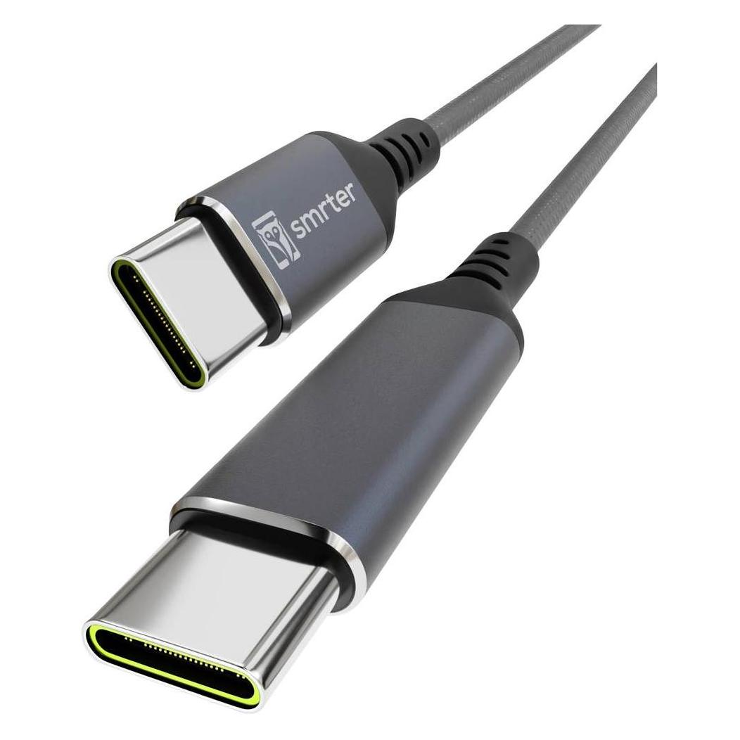 Smrter USB-C Kabel USB 2.0 USB-C Stecker, USB-C Stecker 1 m Anthrazit mit OTG- (1 m, USB 2.0, 100 W) (SMRTER_SPEEDY100_M_AT)