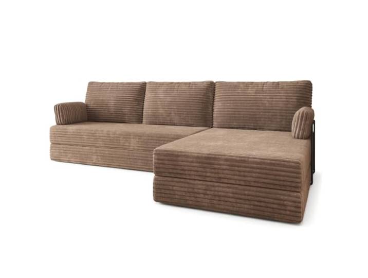 Masseno Schaumstoff-Ecksofas ANKO mit Metallgestell, Modulares Schlafsofa aus Schaumstoff, Klappbares Bodensofa, Schlaffunktion, Ohne Montage - Beige, TILIA 17