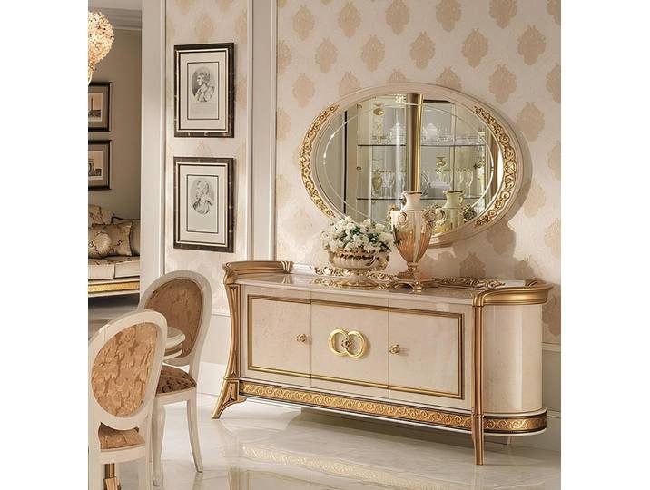 Xlmoebel Anrichte Spiegel Kommode Schlafzimmer Barock Rokoko arredoclassic (Kommode mit Spiegel, 1 St., Barock Rokoko), Made in Europa