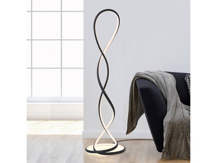 Paul Neuhaus LED Stehlampe Twist, dimmbar, schwarz, für Wohn- / Esszimmer, Aluminium, Modern