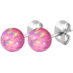 Chirurgenstahl Ohrstecker SYNTHETISCHER OPAL