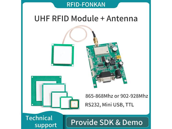 Kit de développement RFID UHF, lecteur et graveur 860-960mhz, Modules RFID avec antenne en céramique