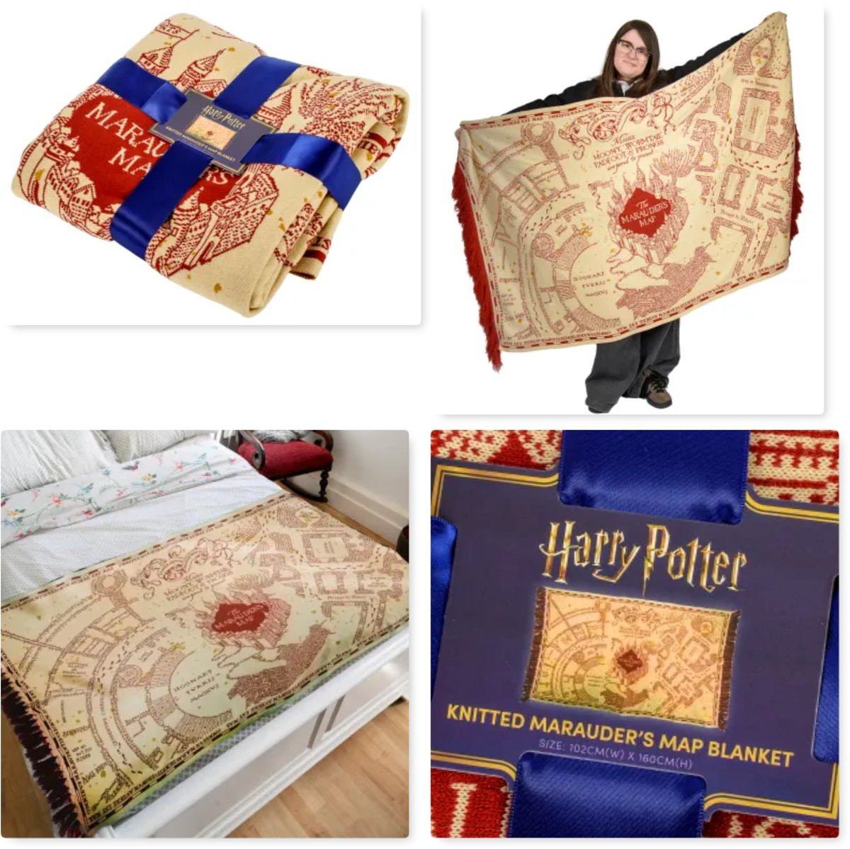 AAA Merchandise Harry Potter Marauders Map Gebreide Deken 160 x 120 cm