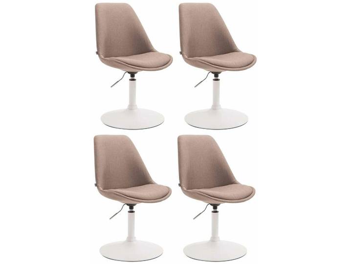 CLP Stuhl 4er Set Stoff taupe, Taupe, Metall, 48x76x57 cm, Esszimmer, Stühle