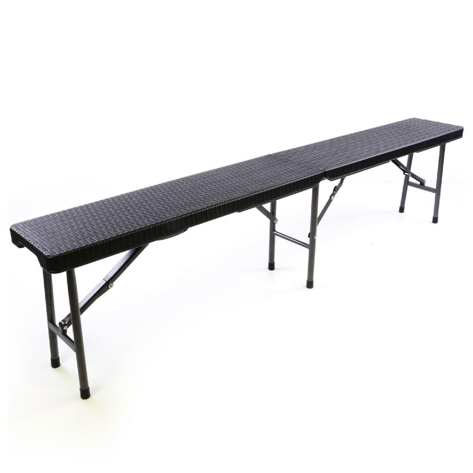 VCM Partybank Klappbank Rattan-Optik Maße ca. 180x25x43cm Bierbank Belastbarkeit: bis 200kg