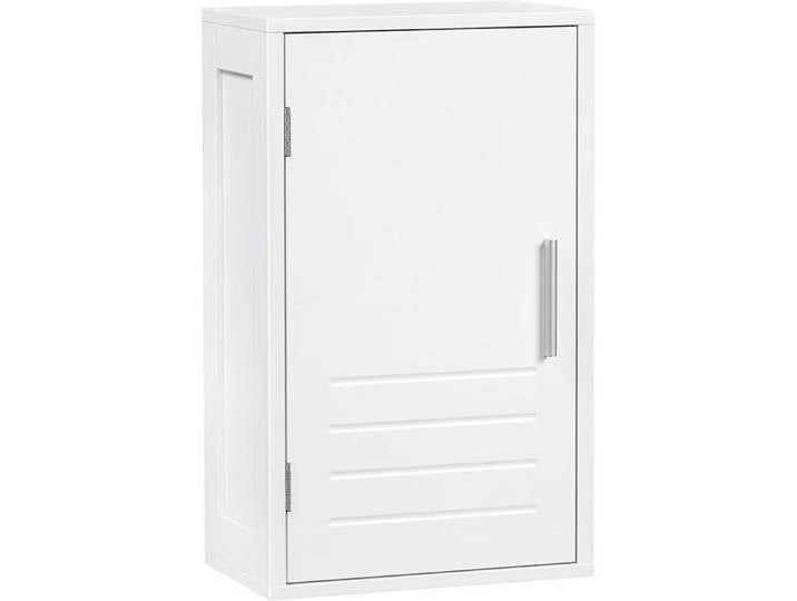 EUGAD Armoire Murale de Salle de Bain avec 1 Porte et Étagère Réglable MDF Blanc 30x18 5x50 cm