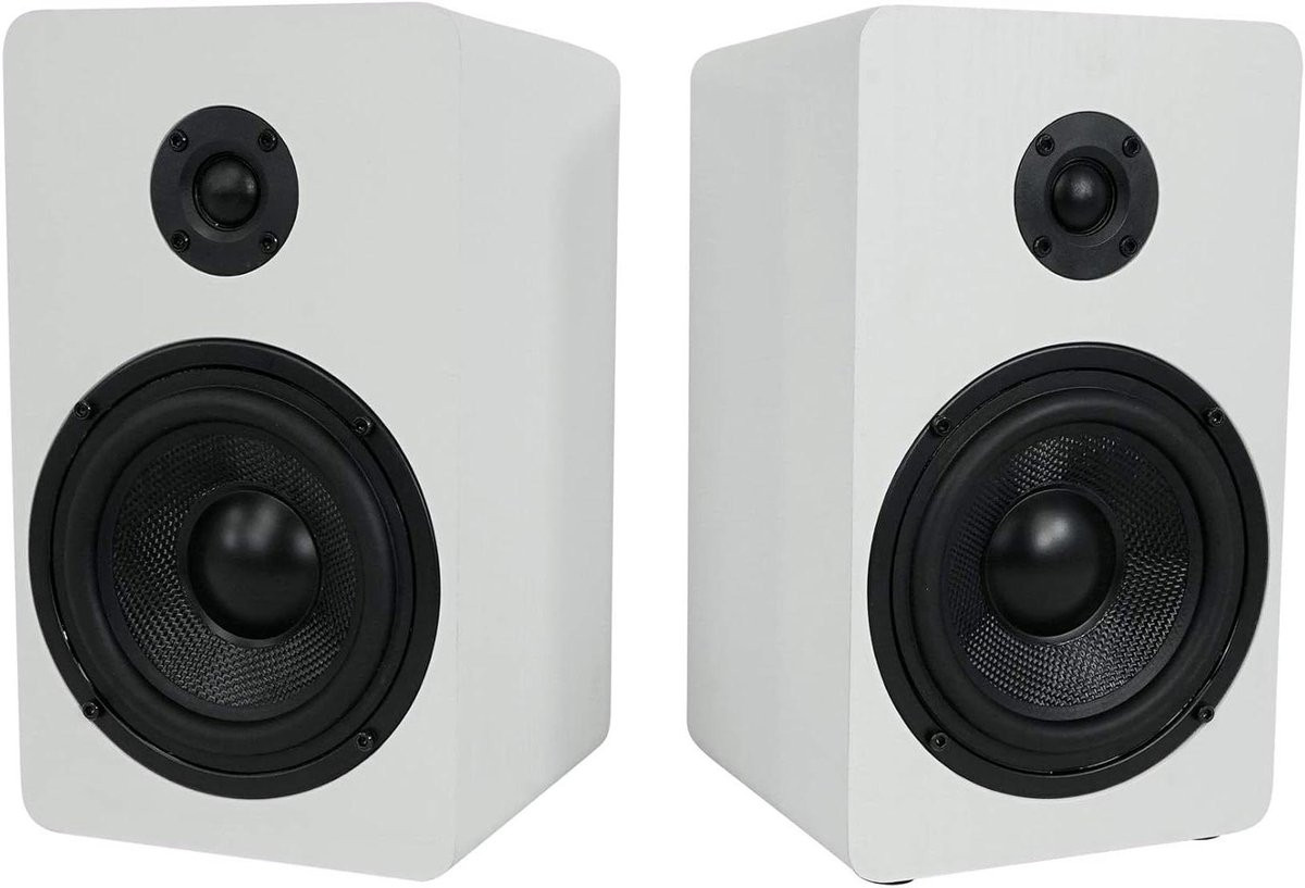 Wit Boekenplank Luidsprekers met 5.25 Inch Kevlar Woofer voor Home Audio