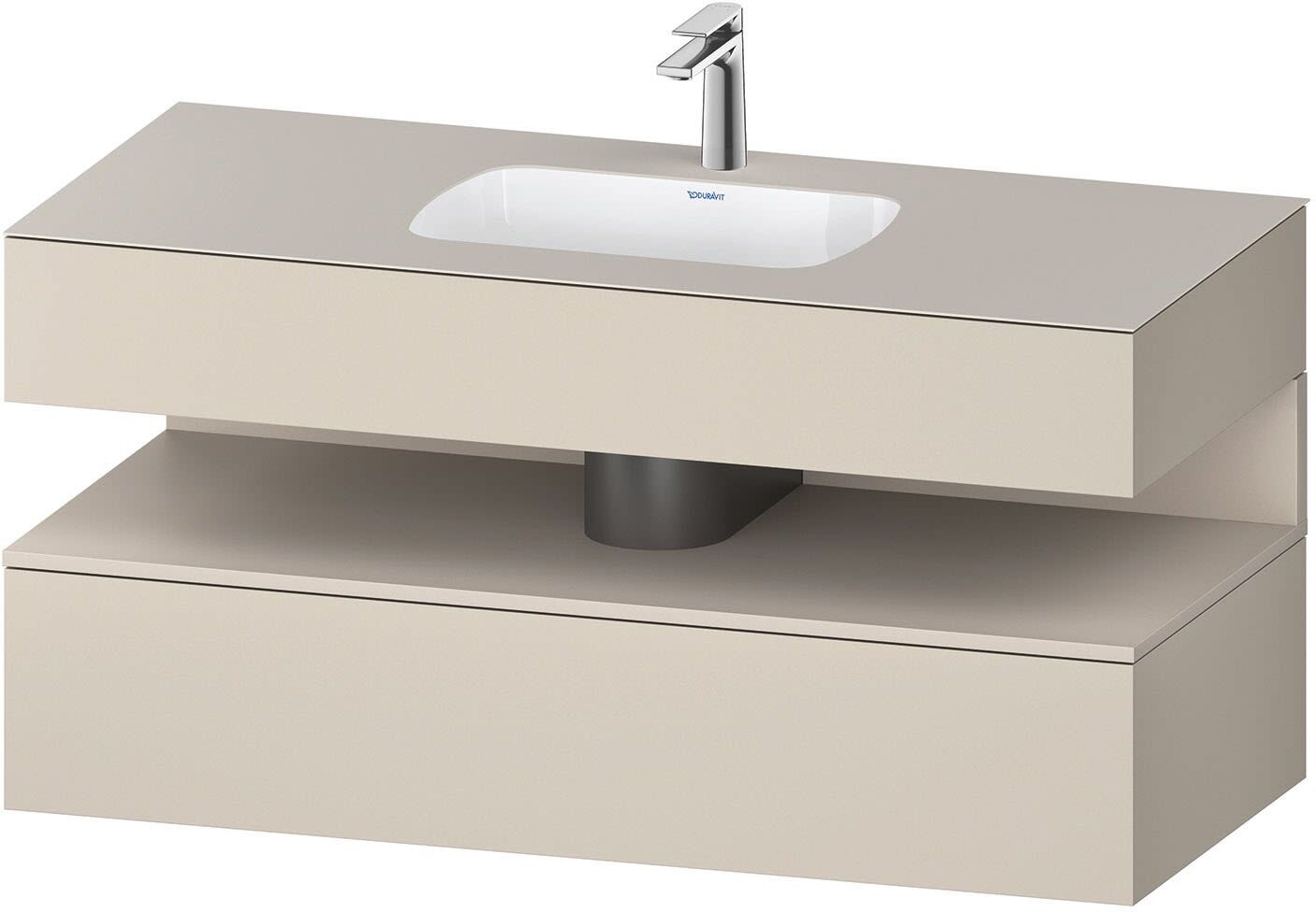 Duravit Collection One Einbauwaschtisch mit Konsolenwaschtischunterbau 120 x 60 cm, 1 Auszug