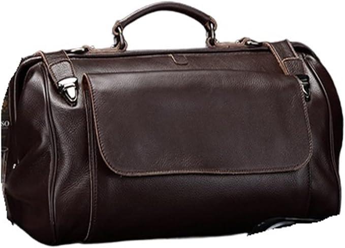 Luxus Echtleder Reisetasche Gepäck Duffle Bag Leder Herren Wochenendtasche Carry On Tote Handtasche Anti-Diebstahl-Designer Für Reisen oder Fitness(Coffee)