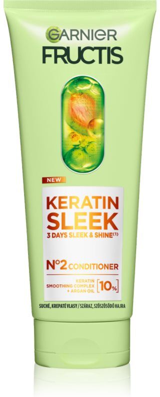 Garnier Fructis Keratin Sleek après-shampoing pour cheveux secs et fragilisés 200 ml