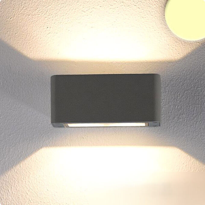 Isoled Led Wandleuchte Up&down 4x3w Cree, Ip54, Anthrazit, Warmweiß