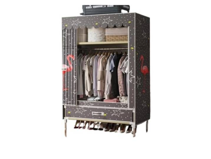 WWPMNQD Tragbarer Kleiderschrank Kleiderschrank mit Schubladen Schlafzimmer, Haushalt, einfach, Miethaus, wirtschaftlich, robust und langlebig(Color3)