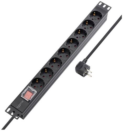 Sygonix SY-5799002 Steckdosenleiste 19 Zoll 8fach Schwarz Schutzkontakt 1St.